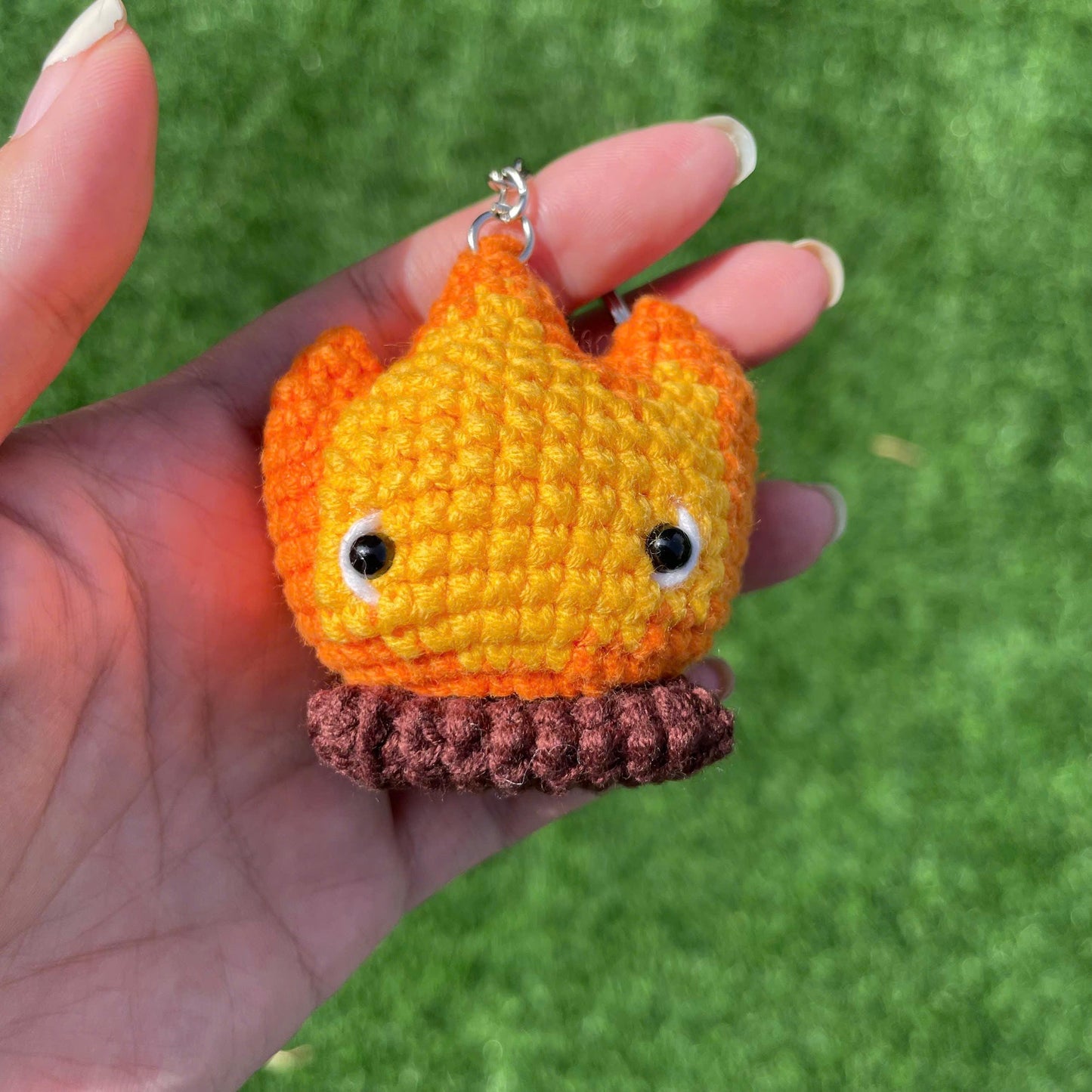 Handmade Crochet Ghibli Calcifer Keychain