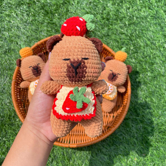 Handmade Crochet Capybara Plush Keychain