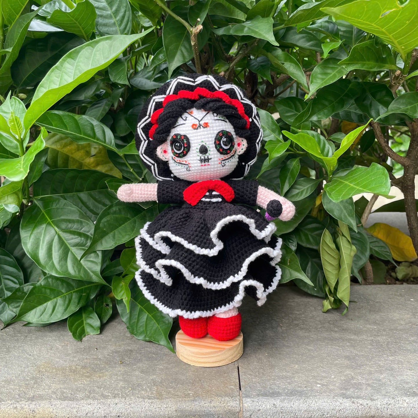 Handmade Crochet Halloween Mexican Singer Doll
