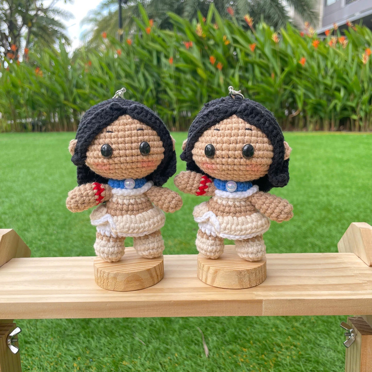 Handmade Crochet Elsa Frozen Queen Keychain