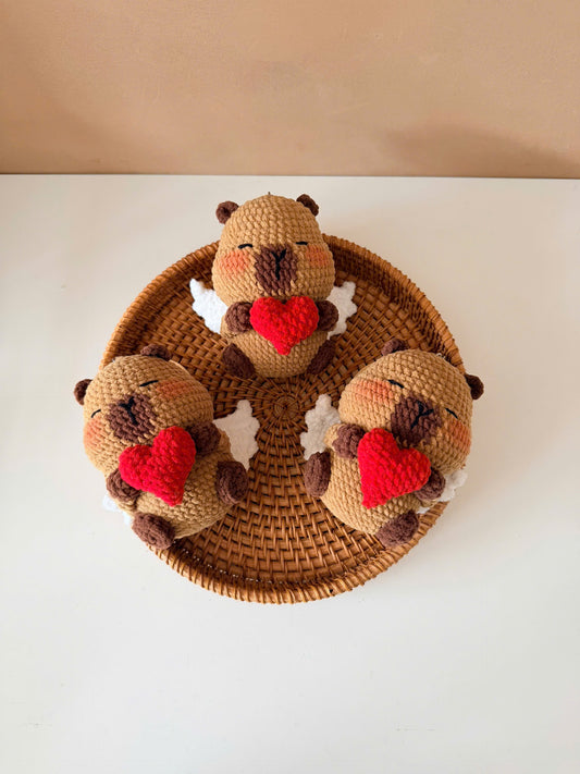 Handmade Crochet Capybara Keychain