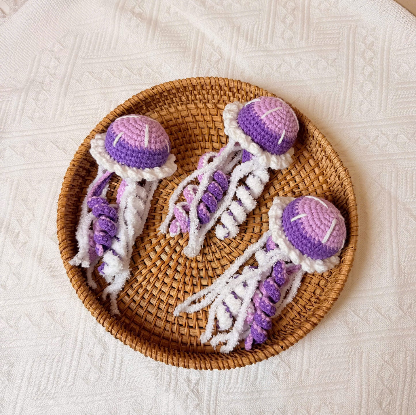 Handmade Crochet Jellyfish Keychain