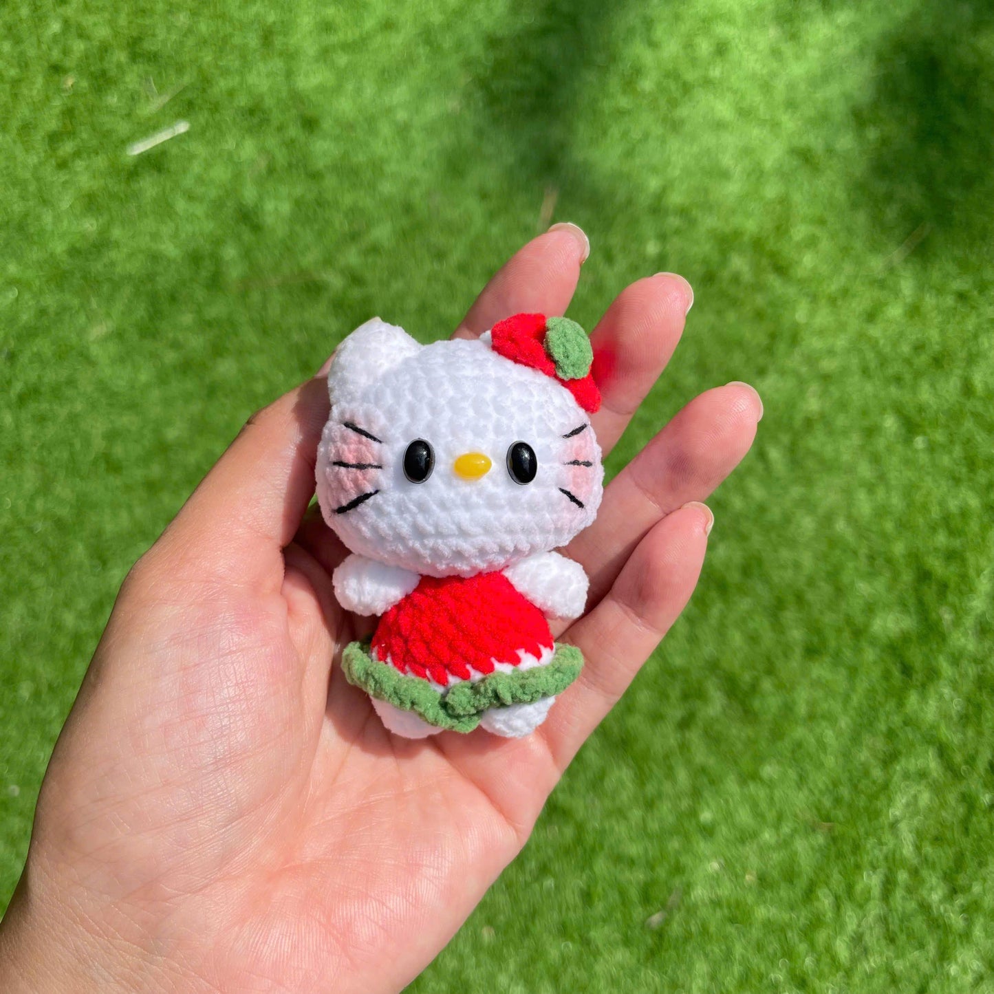 Handmade Crochet Hello Kitty Keychain