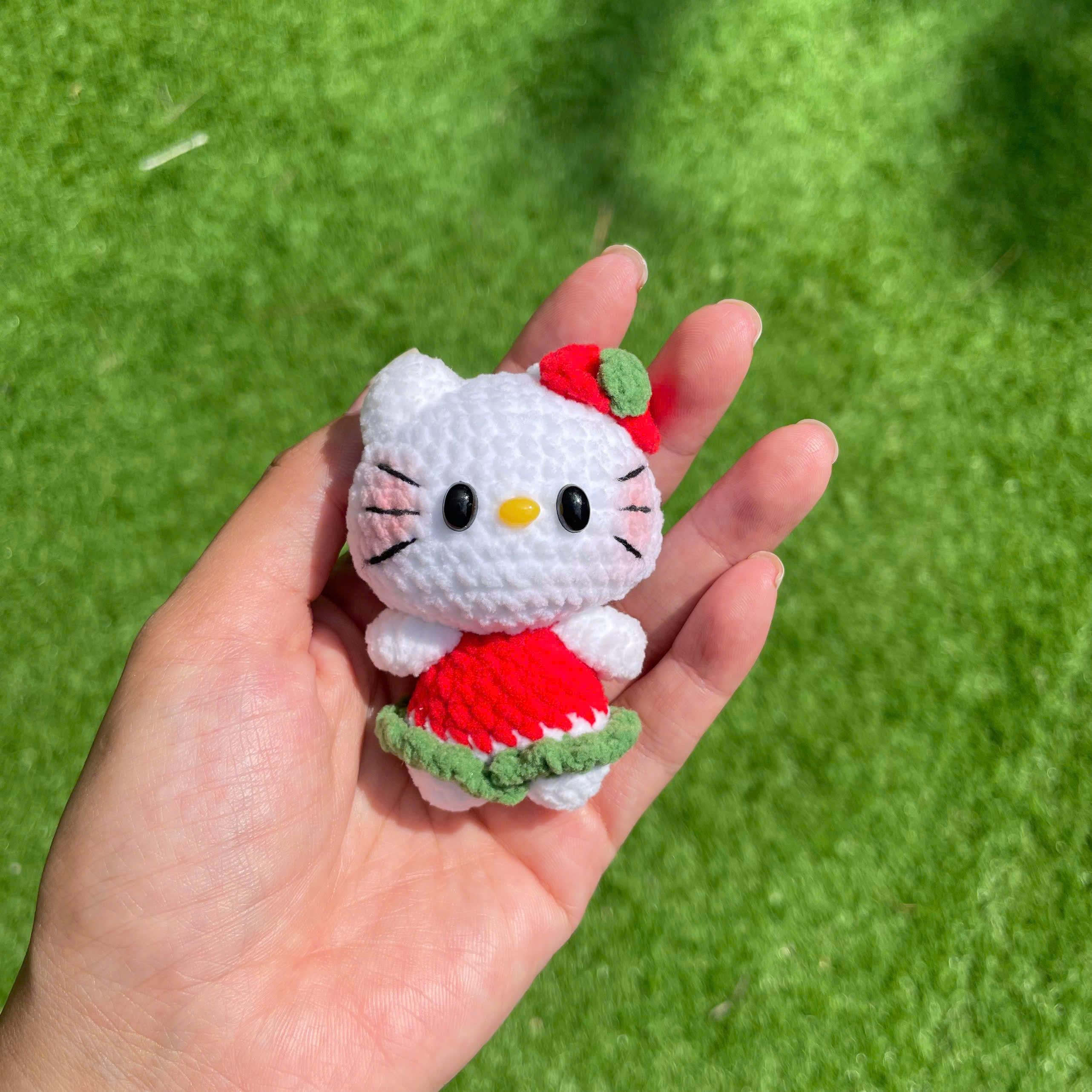 Handmade Crochet Hello Kitty Keychain