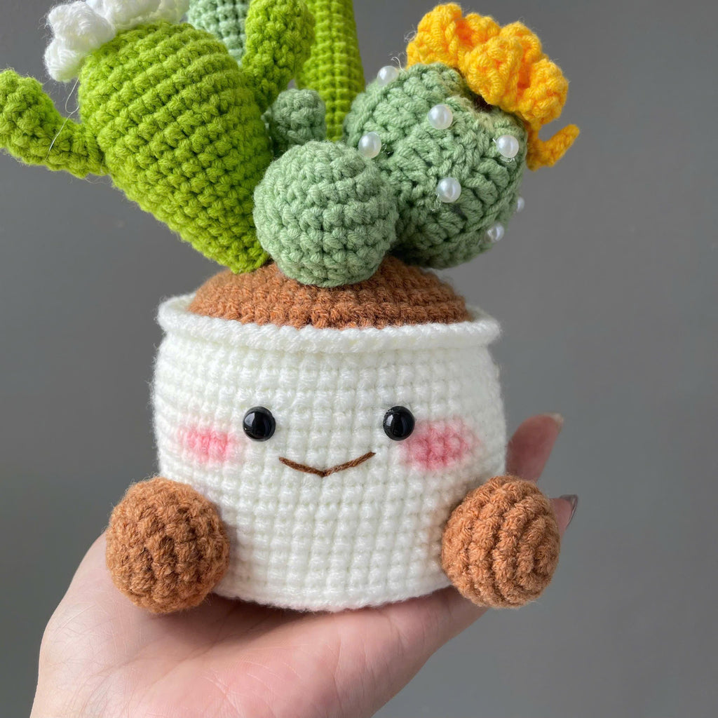 Handmade Crochet Cactus Flower Pot