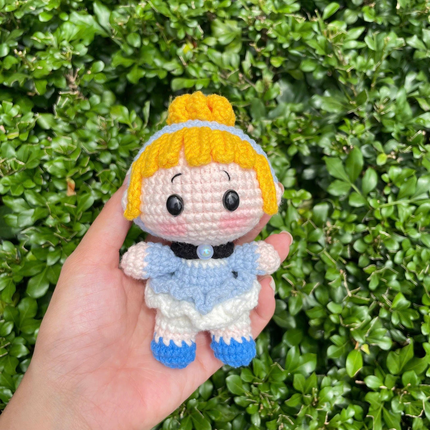 Handmade Crochet Cinderella Princess Keychain