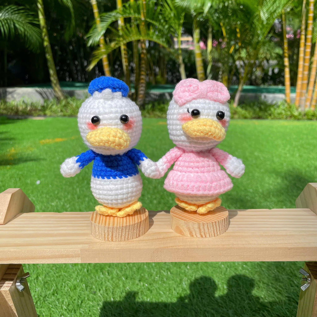 Handmade Crochet Donald Duck Couple Keychain