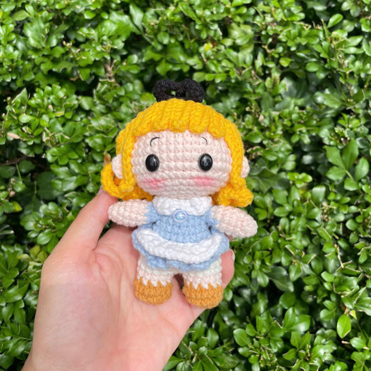 Handmade Crochet Alice in Wonderland Keychain