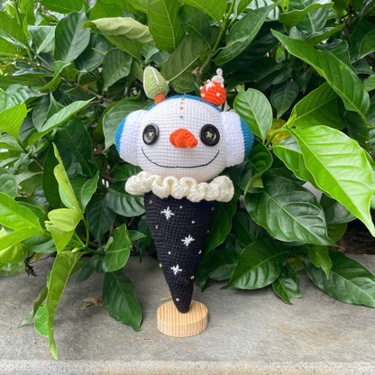 Handmade Crochet Creepy Clown Ice Cream Plush