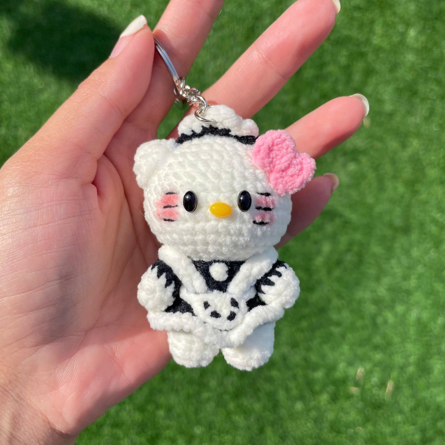 Handmade Crochet Hello Kitty Keychain