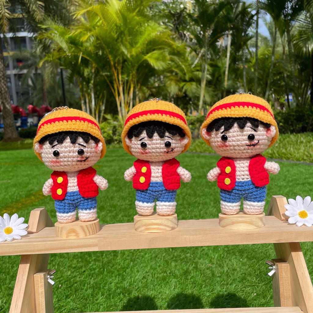 Handmade Crochet Luffy One Piece Keychain