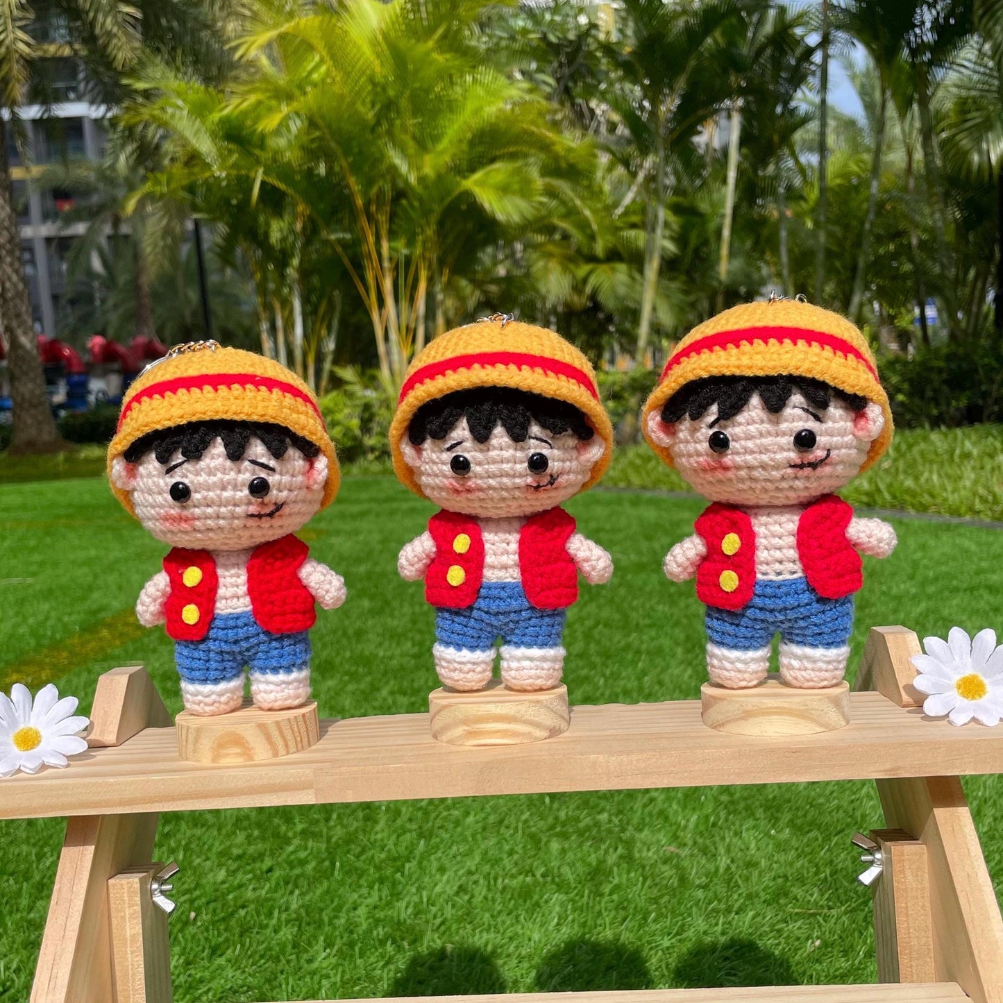 Handmade Crochet Luffy One Piece Keychain