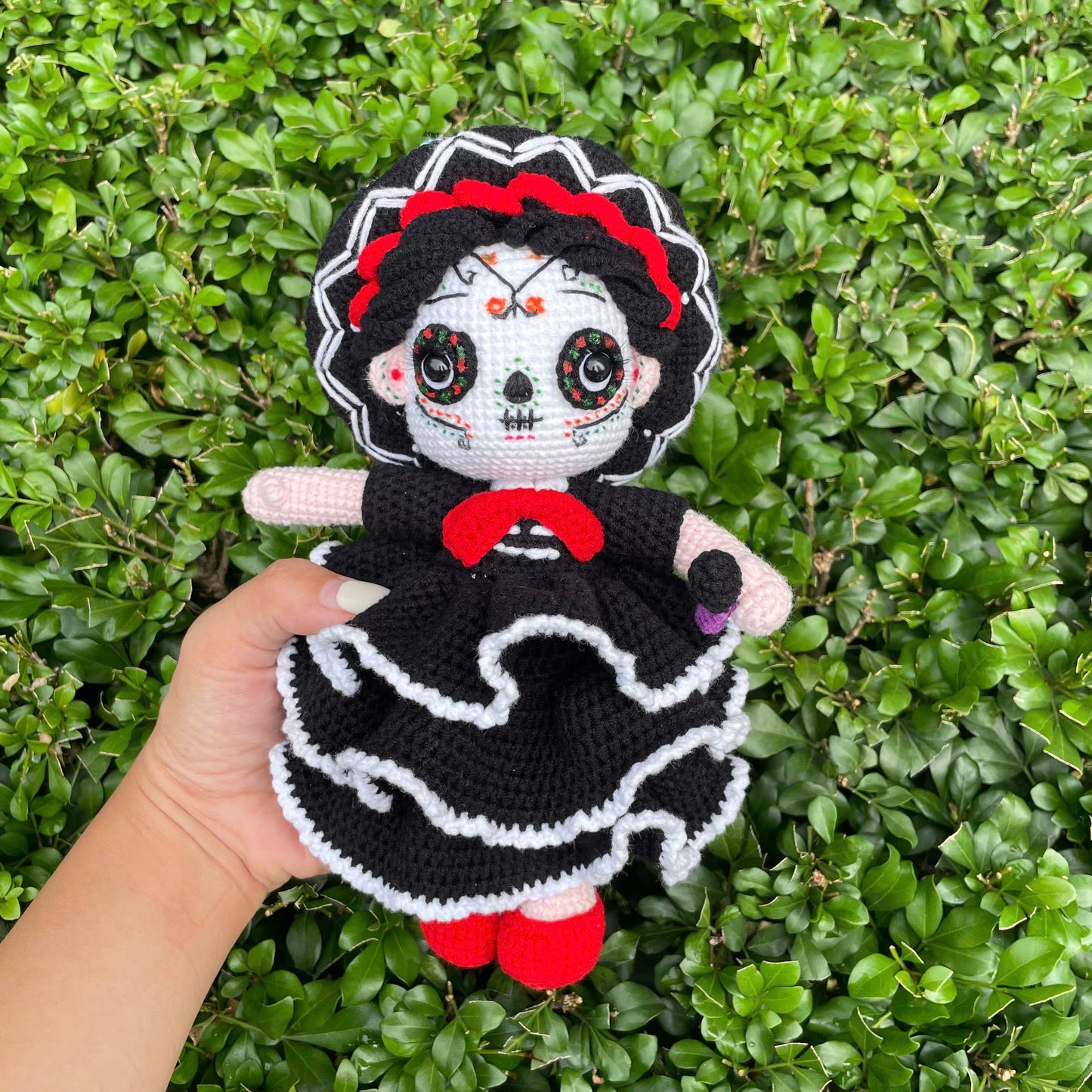 Handmade Crochet Halloween Mexican Singer Doll