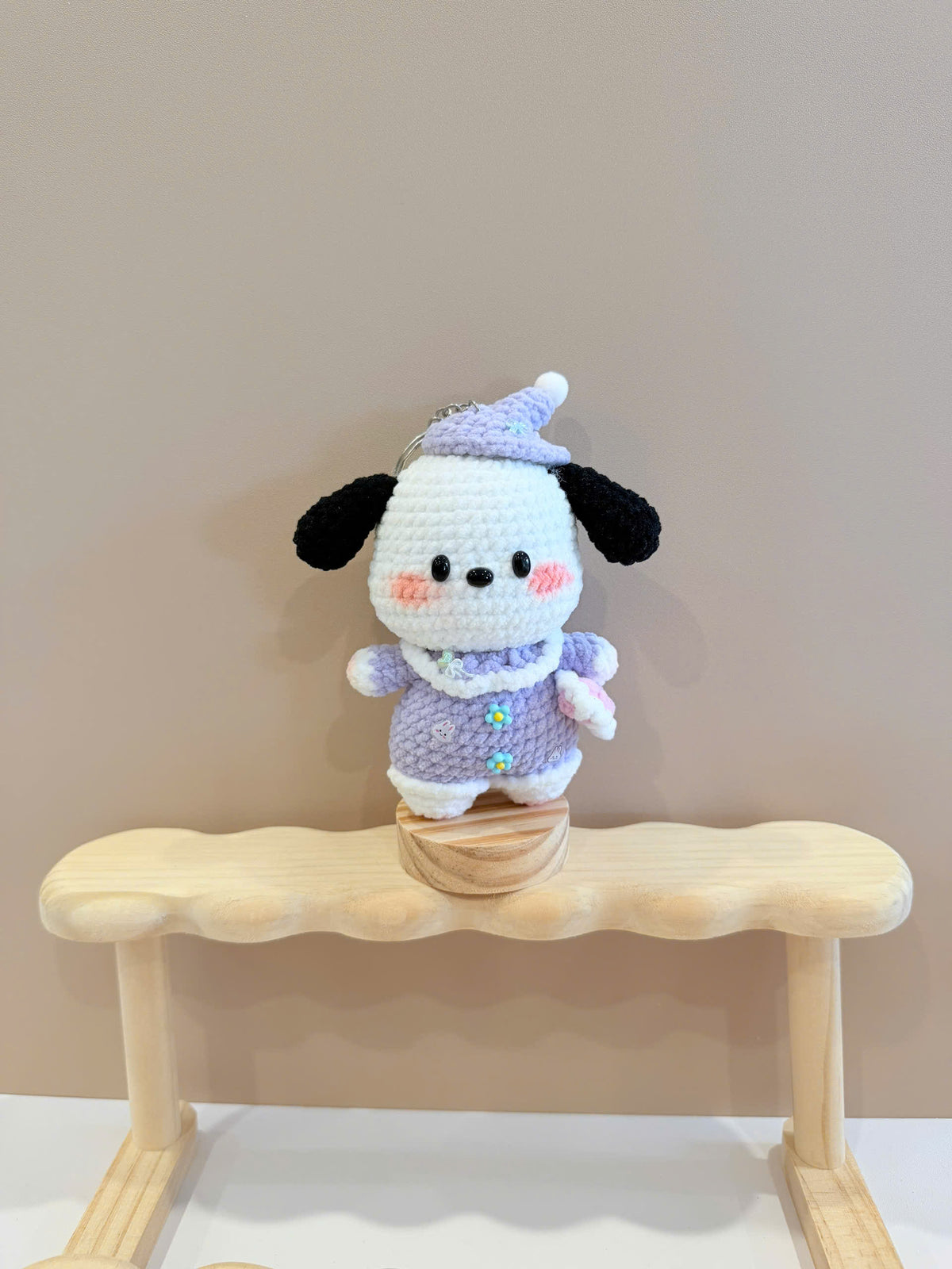 Crochet Pochaco Dog Keychain