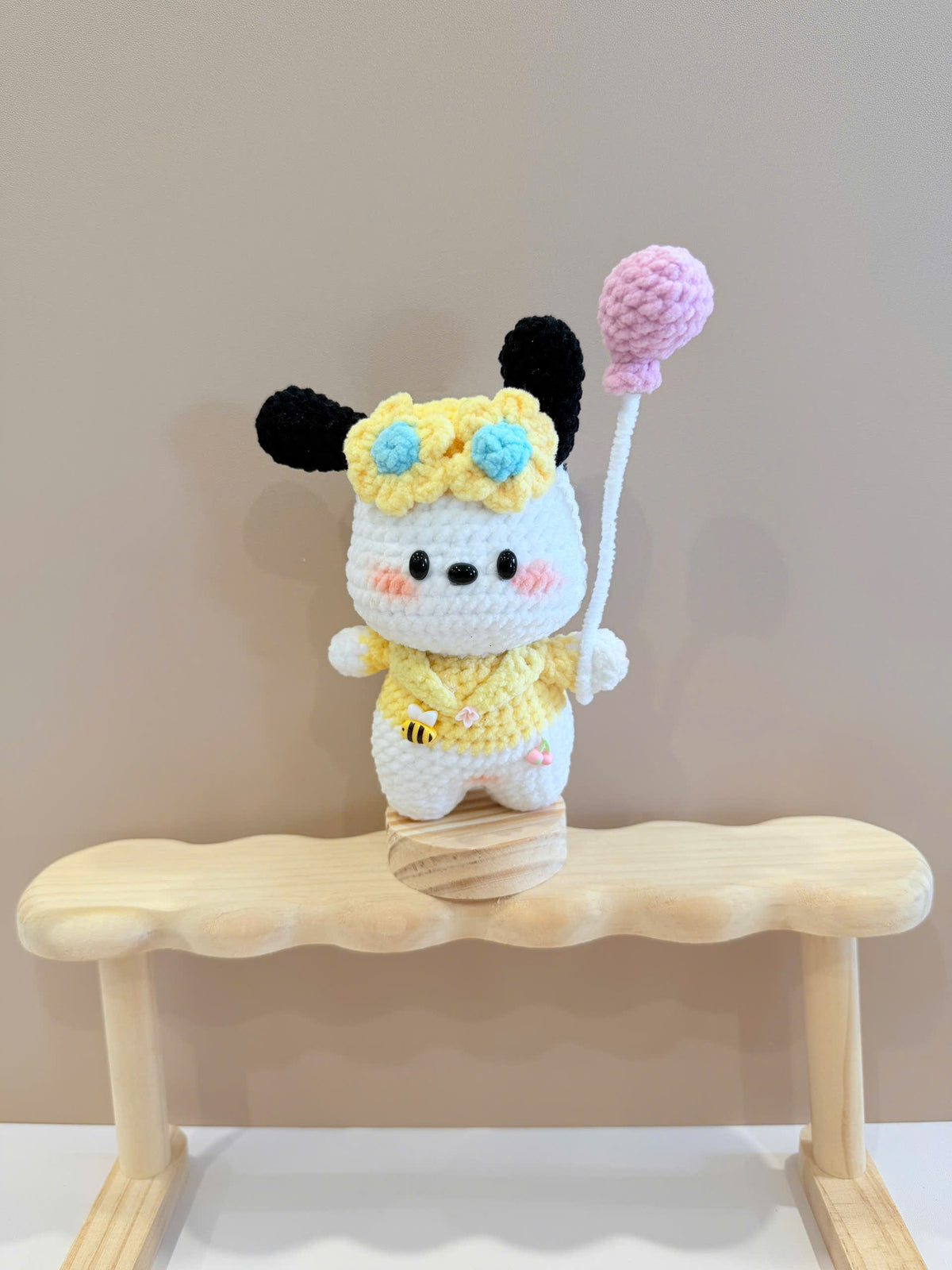 Crochet Pochaco Dog Keychain