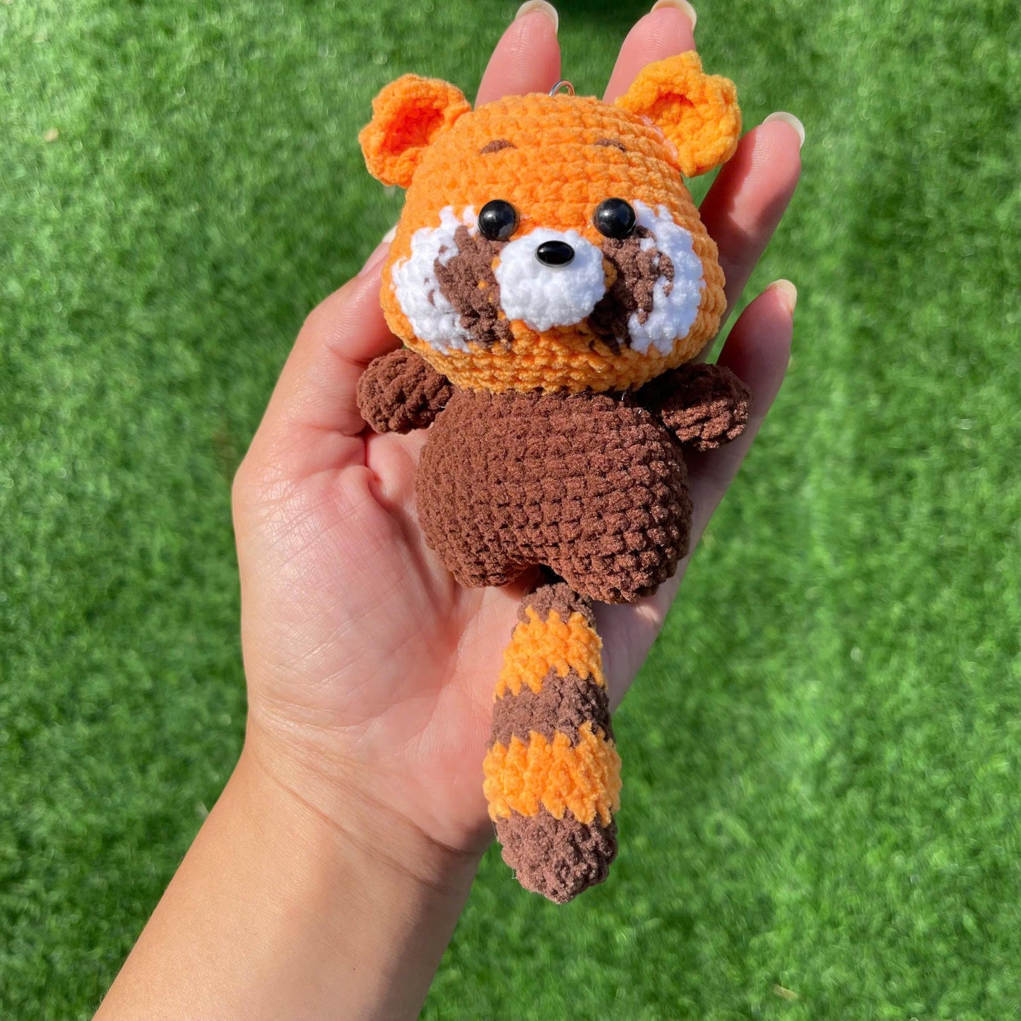 Handmade Crochet Raccoon Keychain