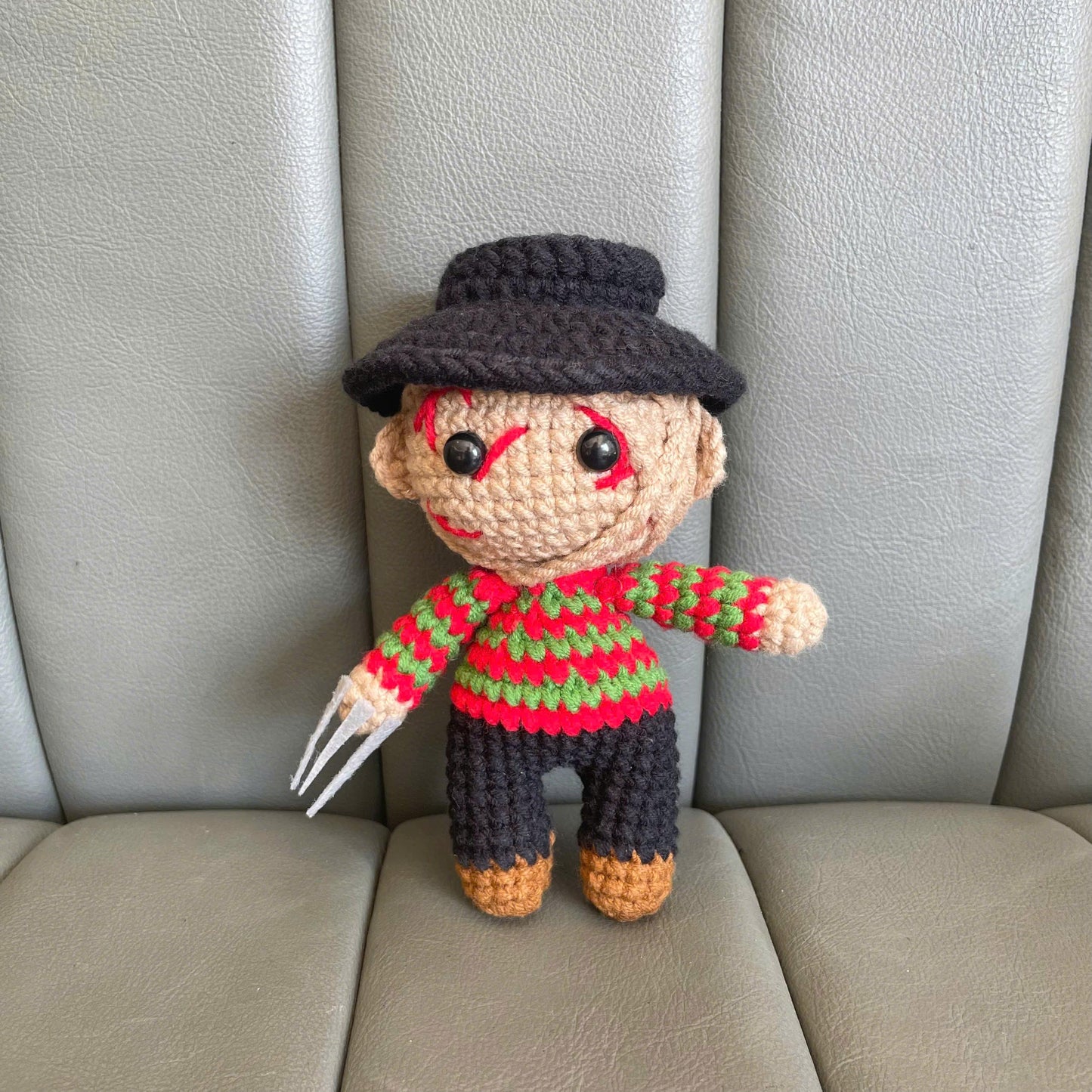 Handmade Crochet Spooky Halloween Freddy Doll