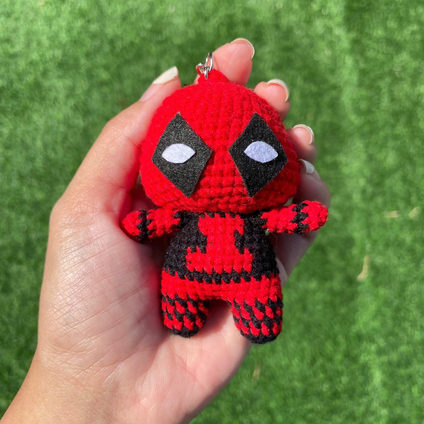 Handmade Crochet Flash Superhero Small Keychain