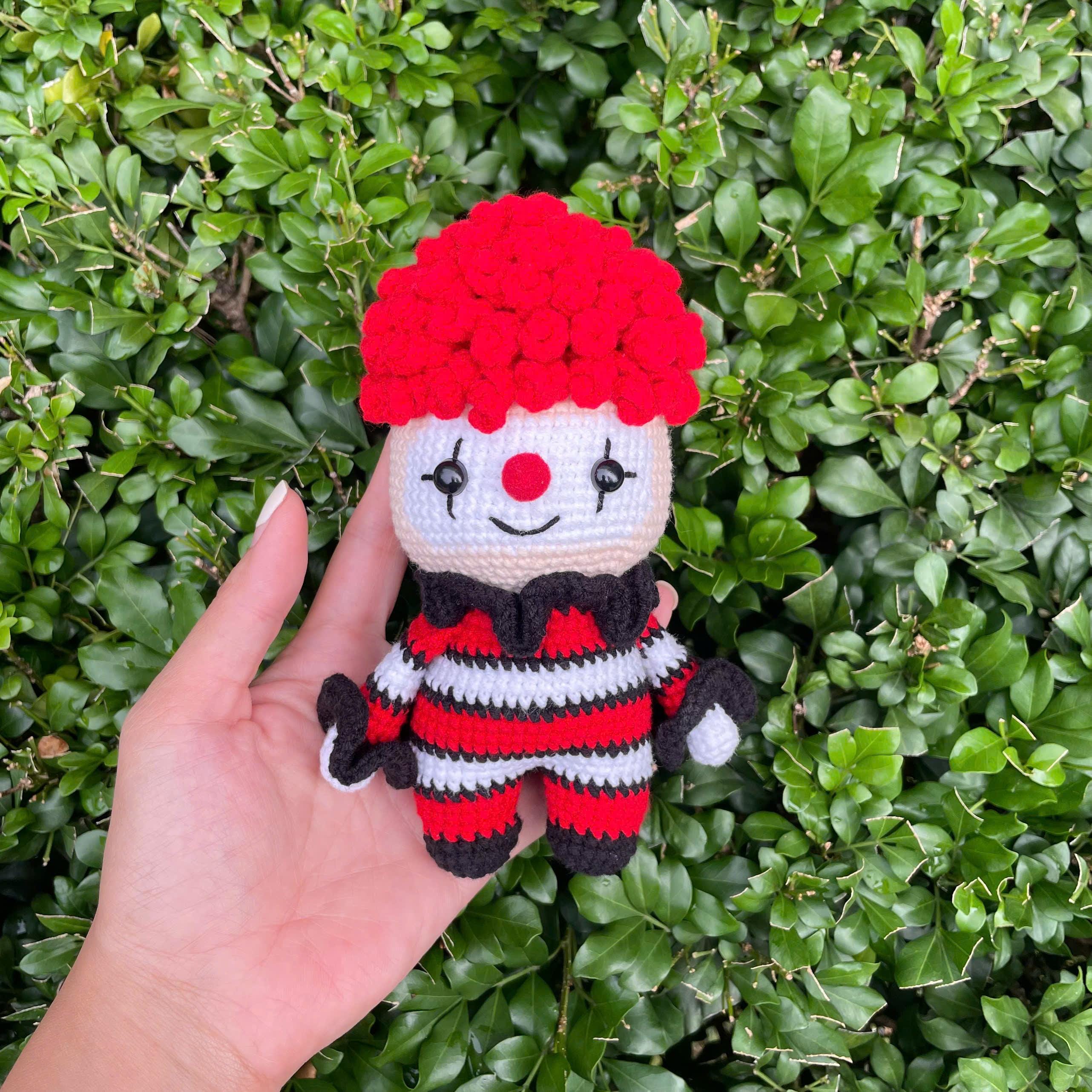 Handmade Crochet Halloween Clown Doll