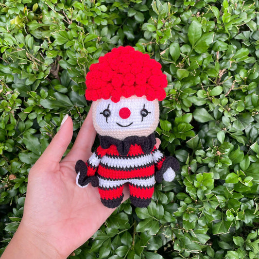 Handmade Crochet Halloween Clown Doll