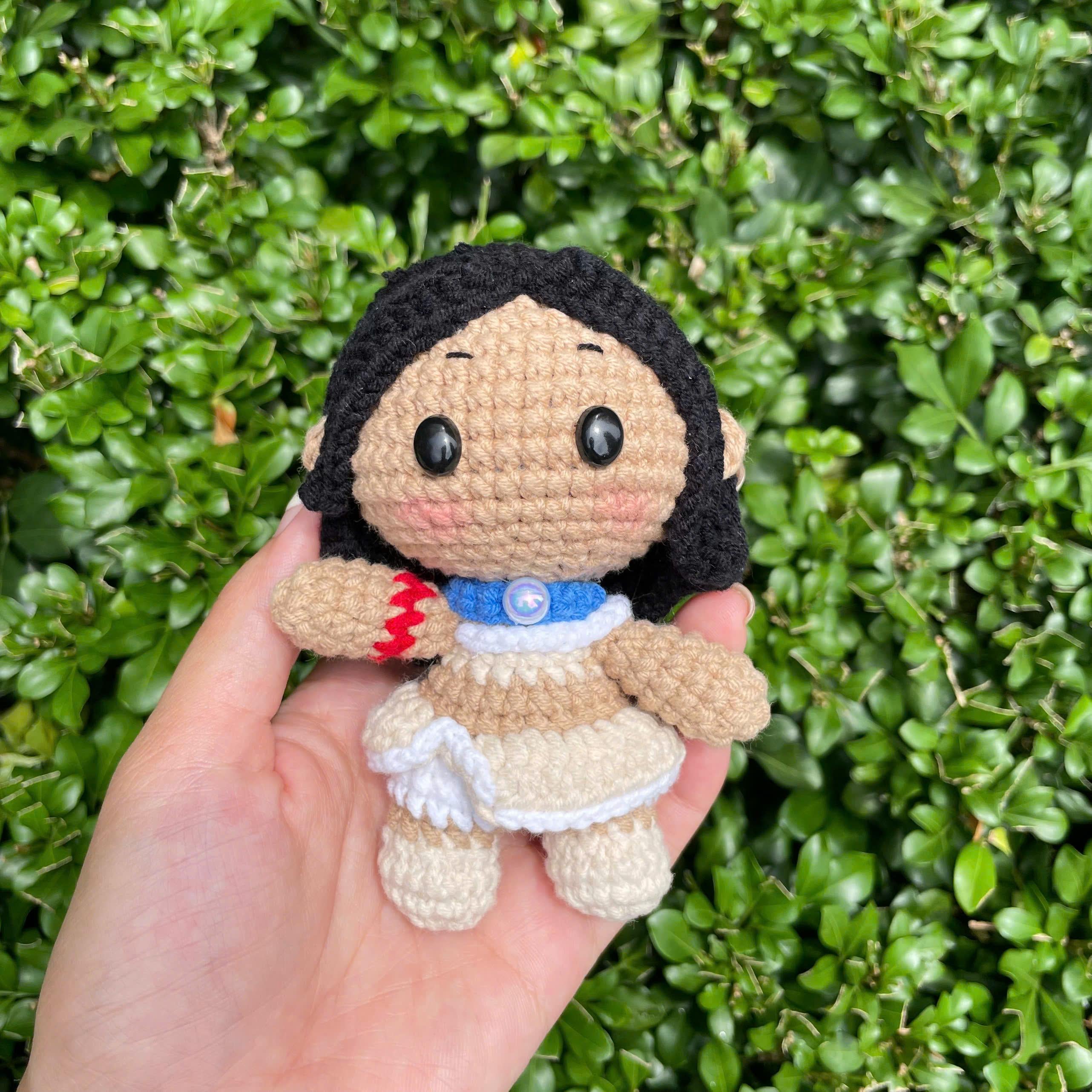 Handmade Crochet Pocahontas Princess Keychain