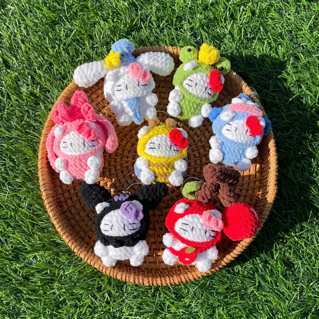 Handmade Crochet Hello Kitty Keychain