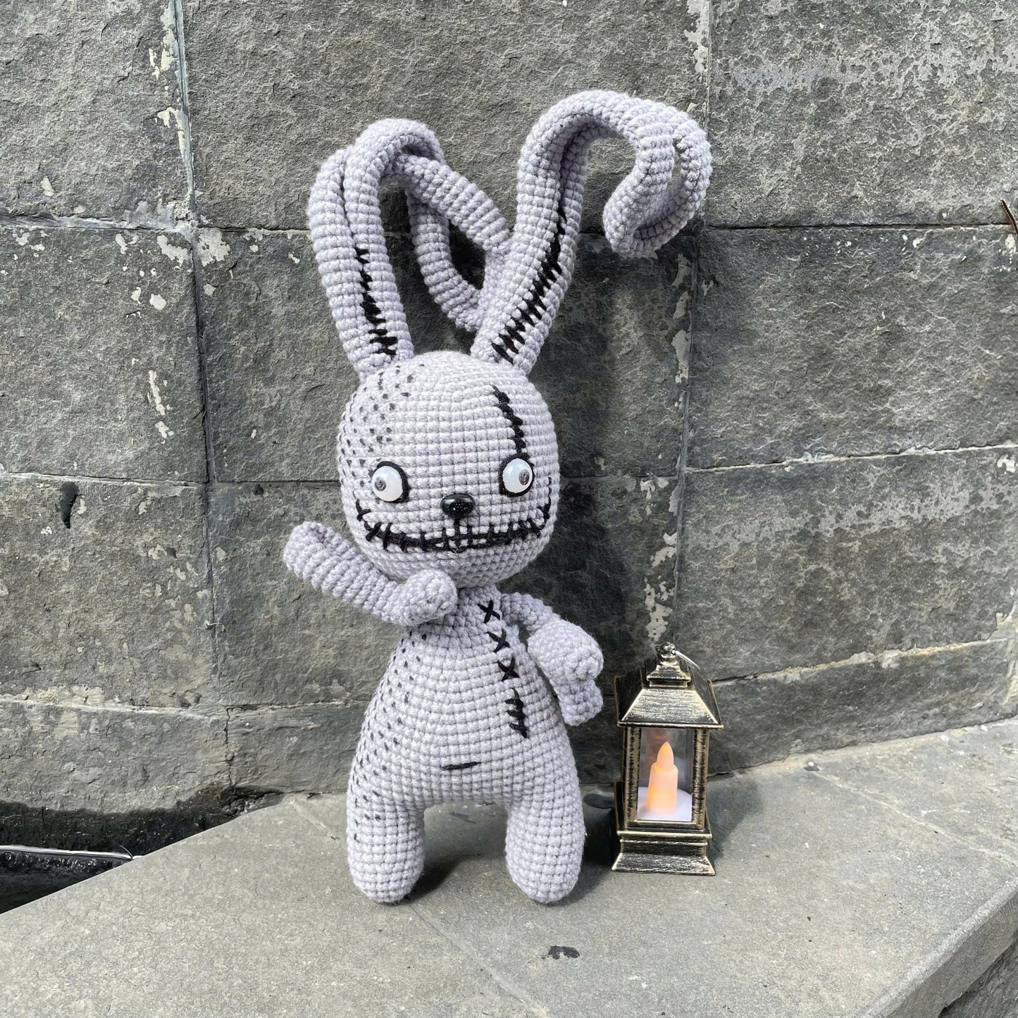 Handmade Crochet Creepy Bunny Plush
