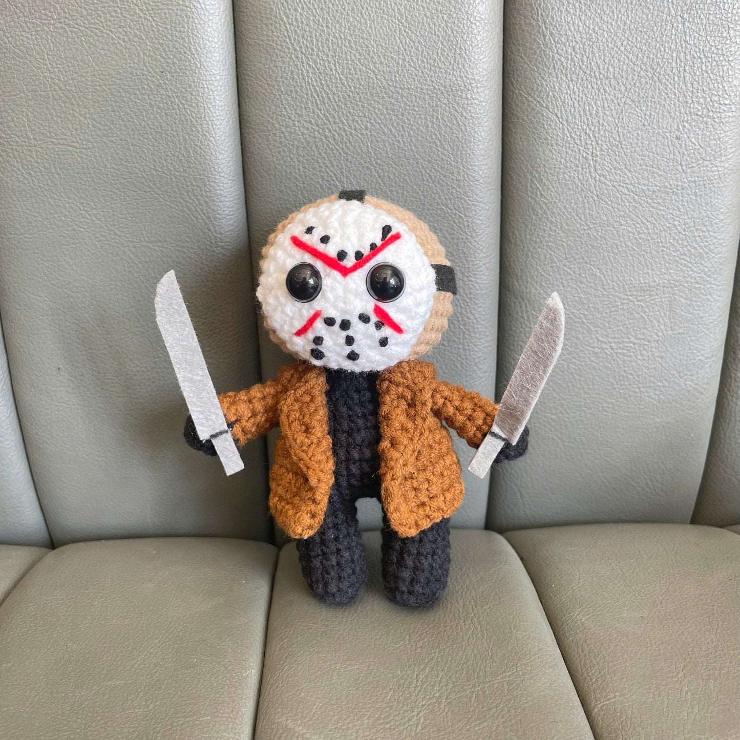 Handmade Crochet Halloween Jason Doll