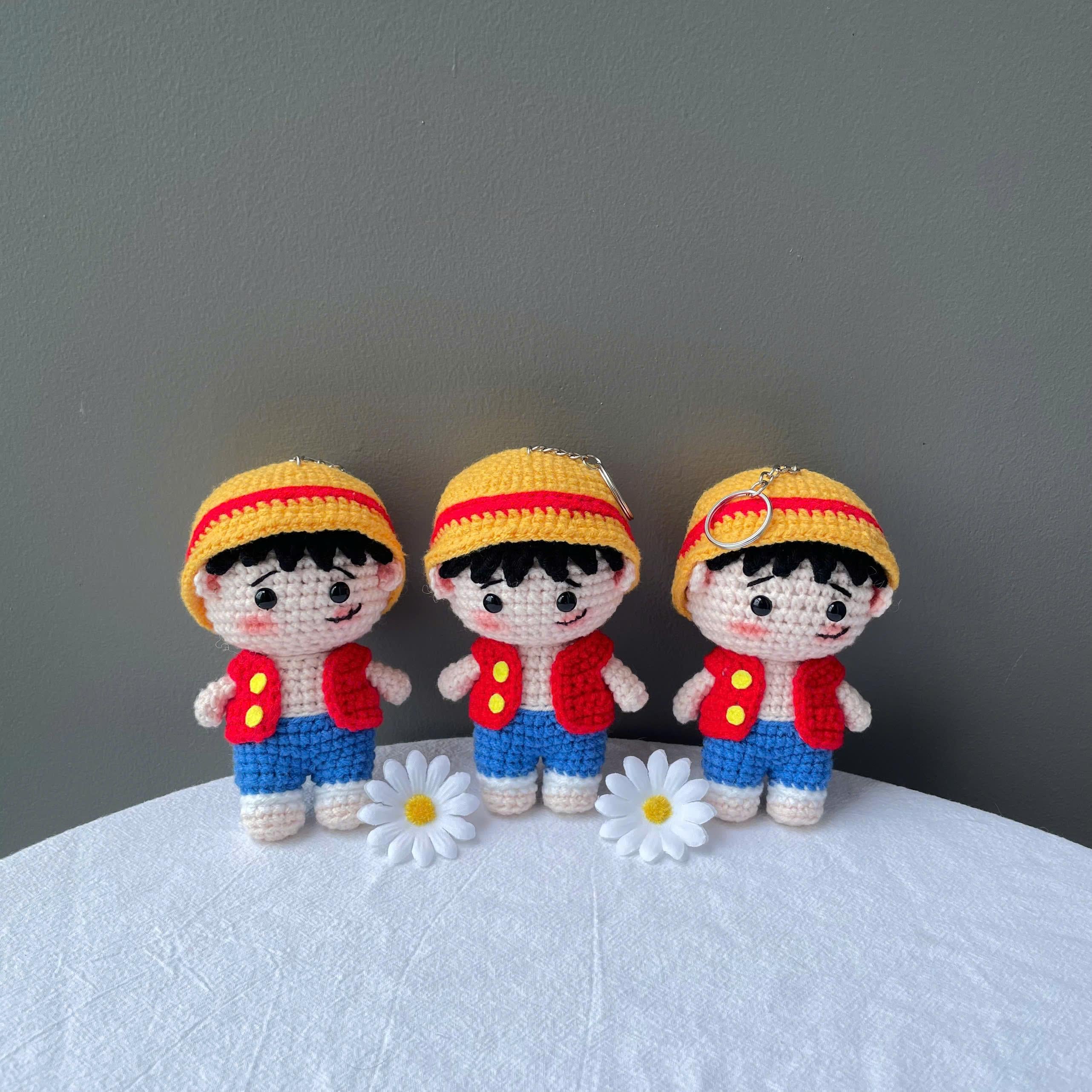 Handmade Crochet Luffy One Piece Keychain