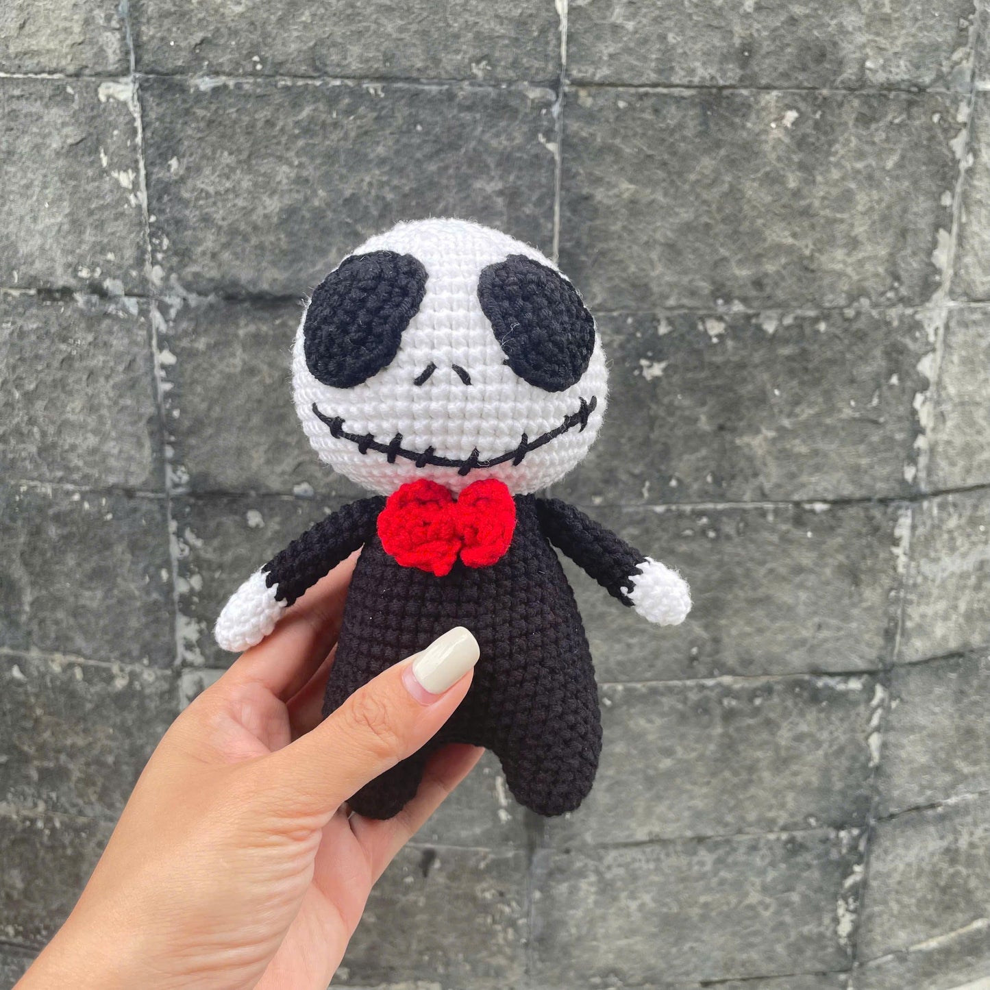 Handmade Crochet Spooky Halloween Jack Skellington Doll