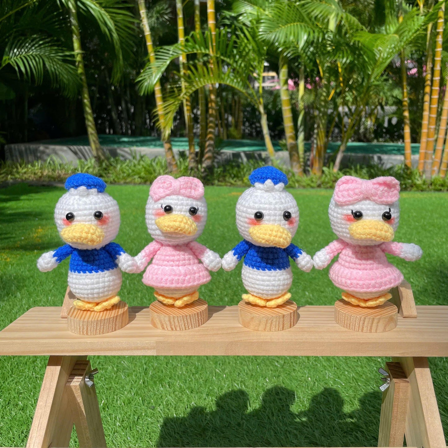 Handmade Crochet Donald Duck Couple Keychain