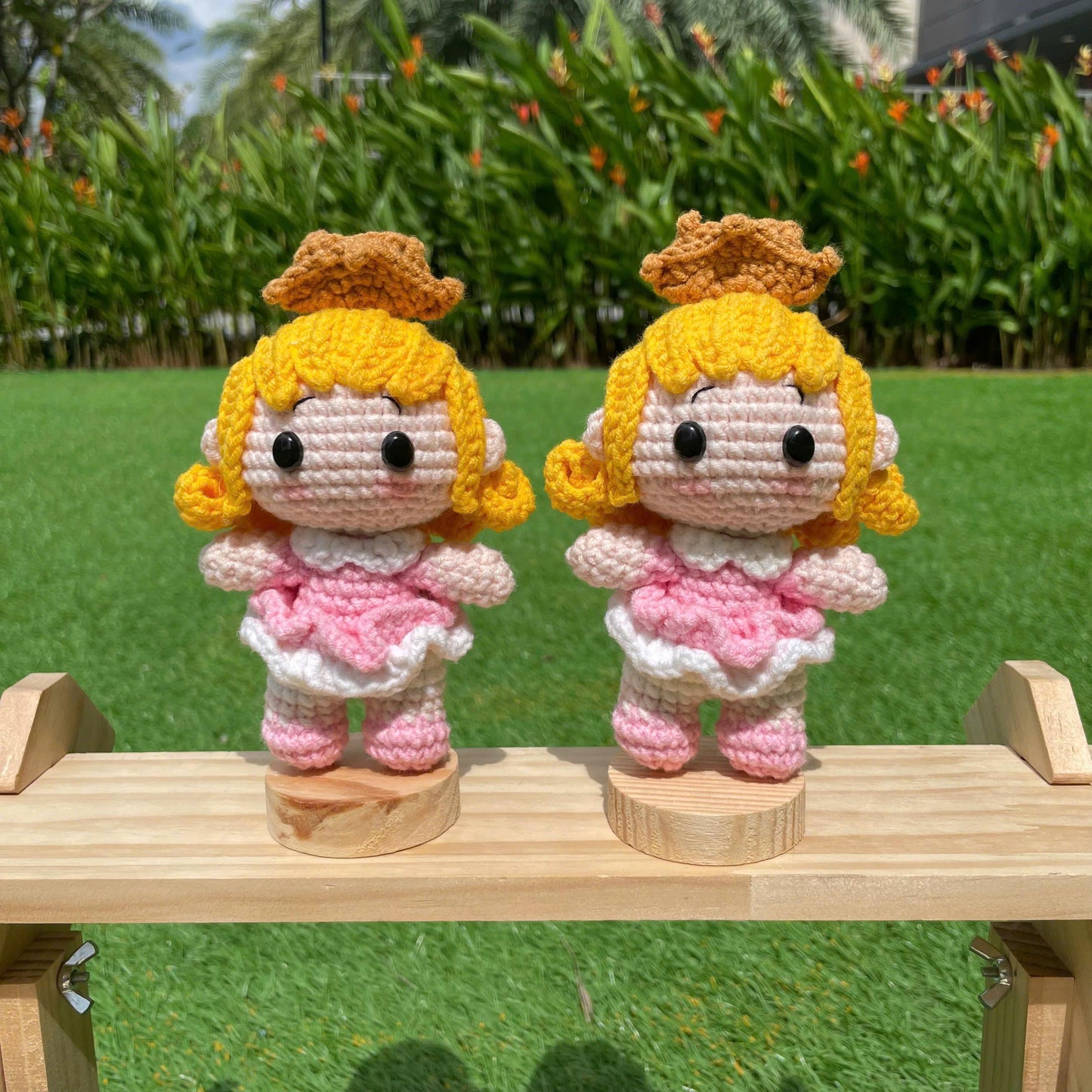 Handmade Crochet Aurora Princess Sleeping Beauty Keychain