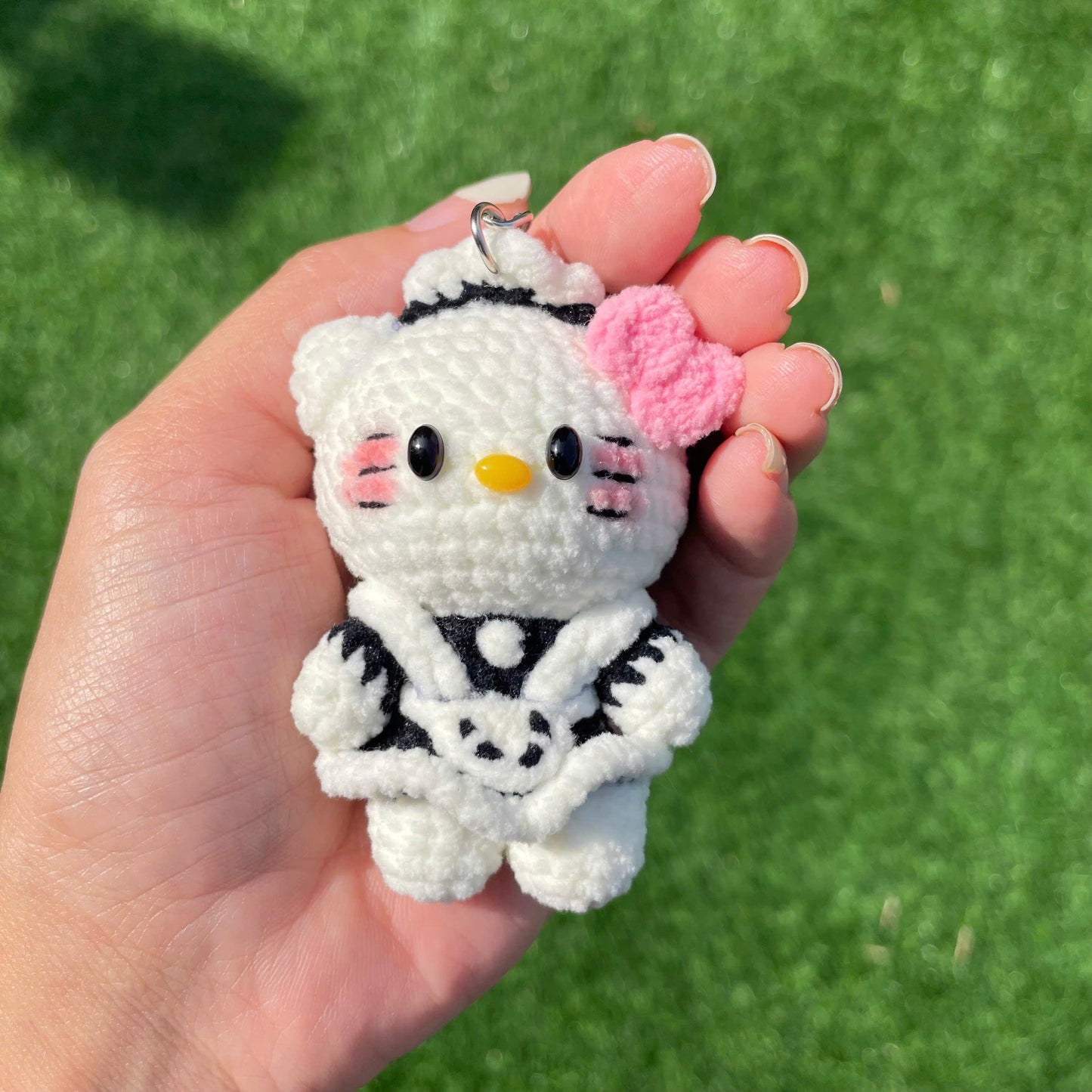 Handmade Crochet Hello Kitty Keychain