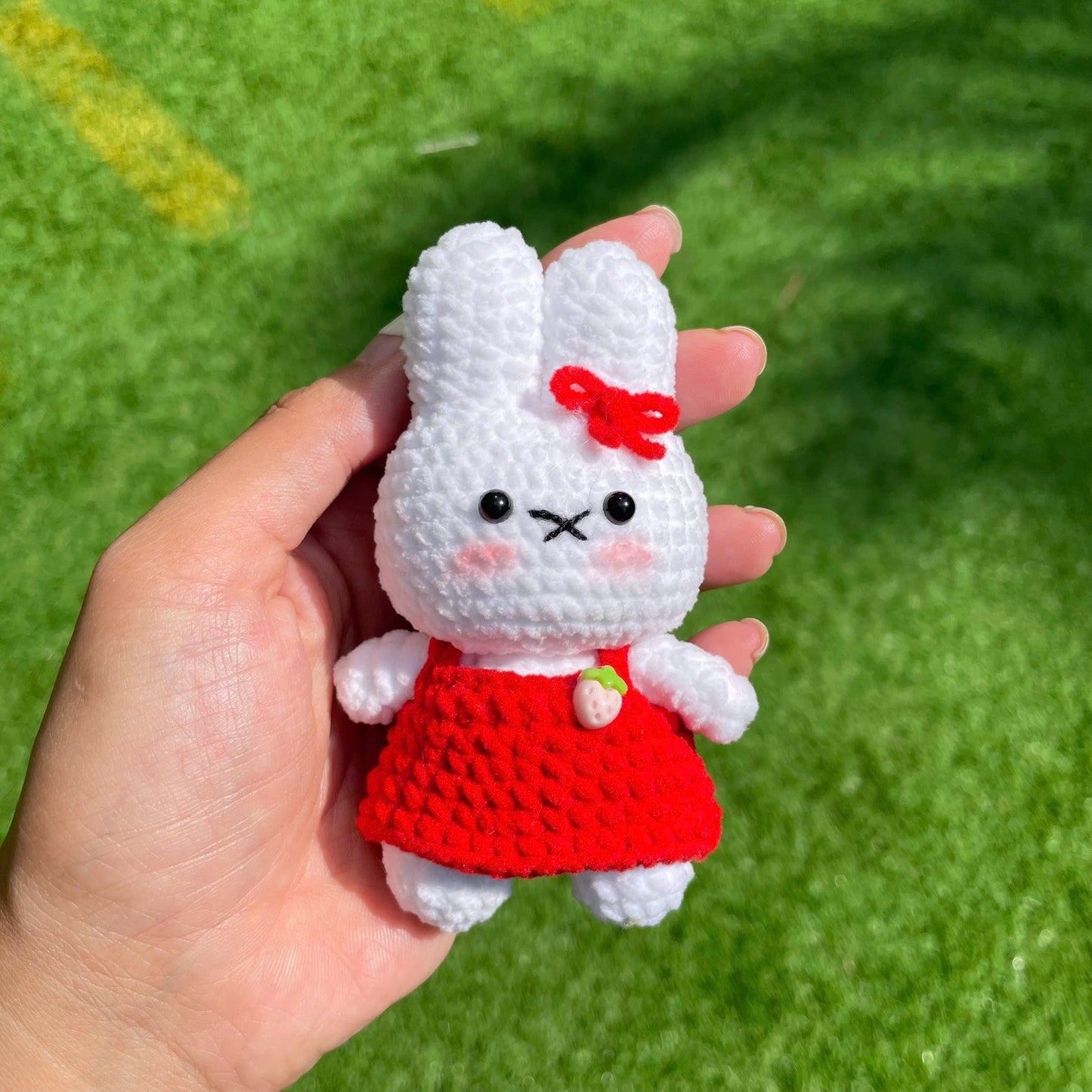 Handmade Crochet Miffy Bunny Rabbit Keychain