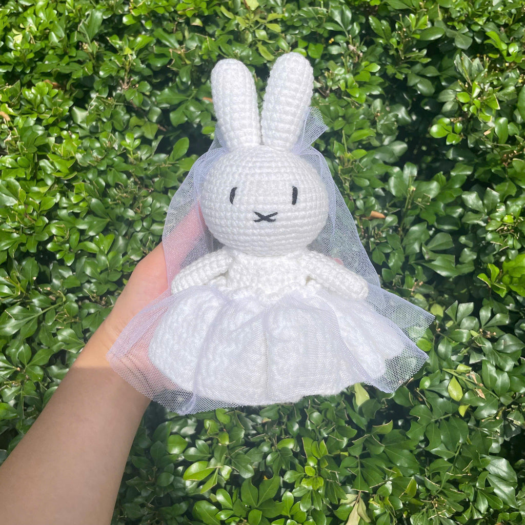 Handmade Crochet Wedding Bunny Couple Plushies