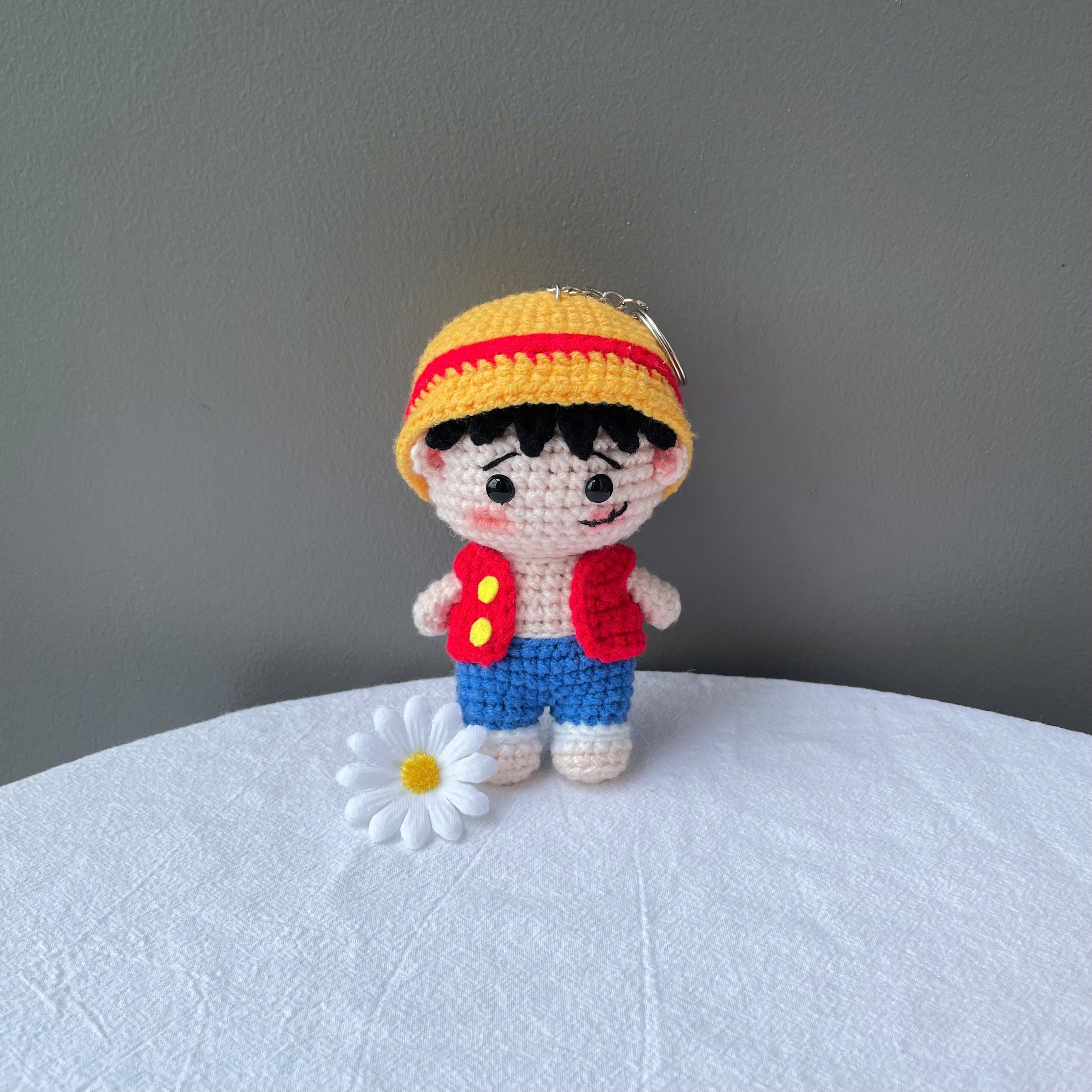 Handmade Crochet Luffy One Piece Keychain