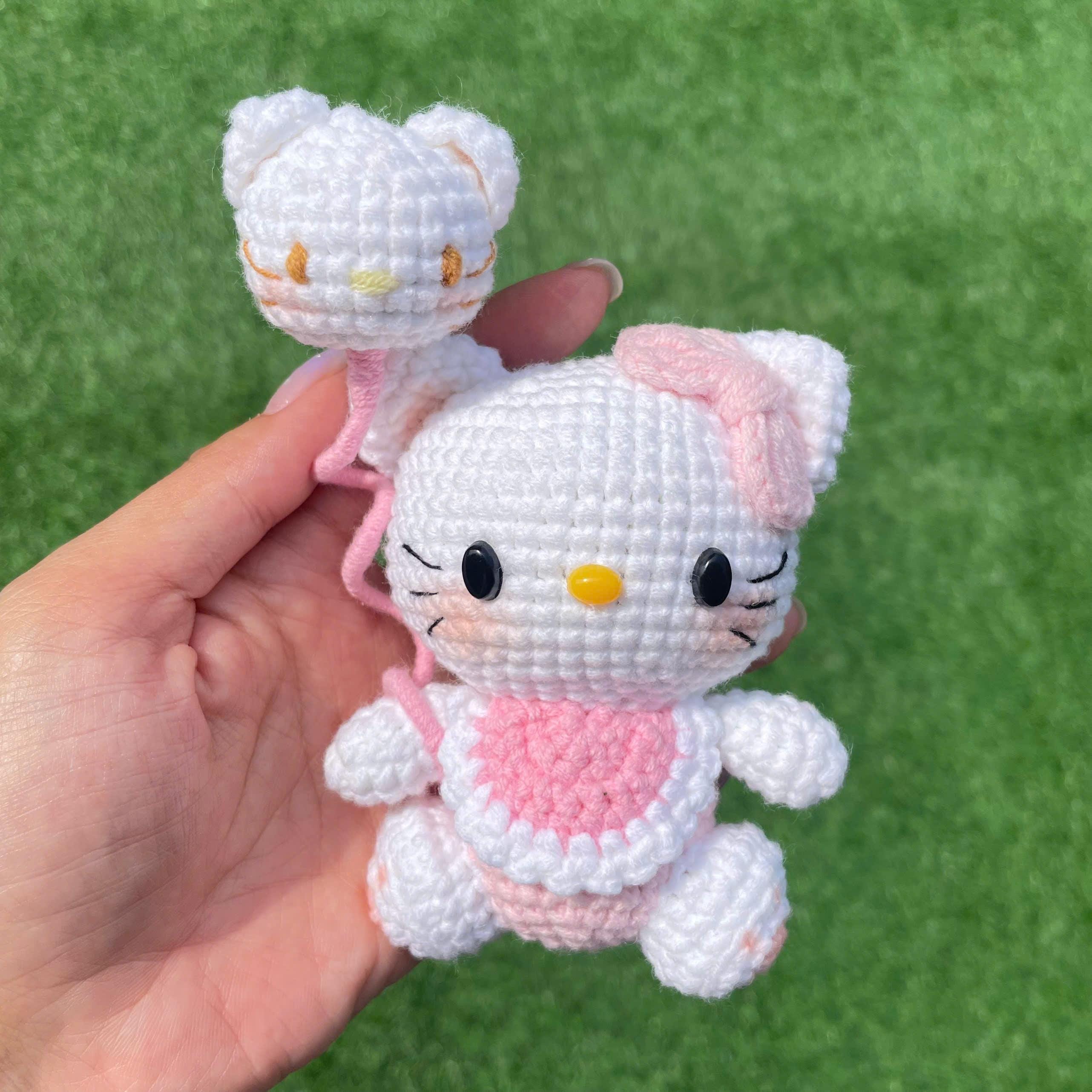 Handmade Crochet Hello Kitty Keychain