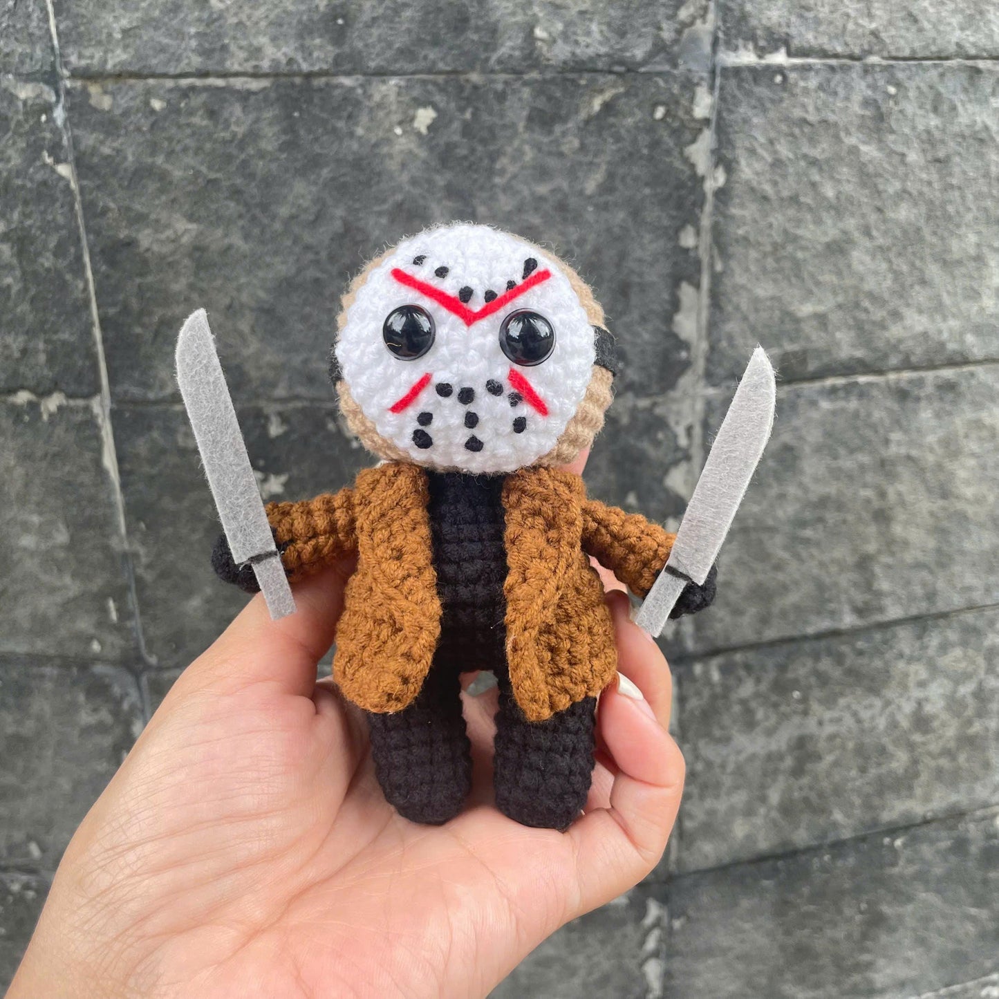 Handmade Crochet Halloween Jason Doll