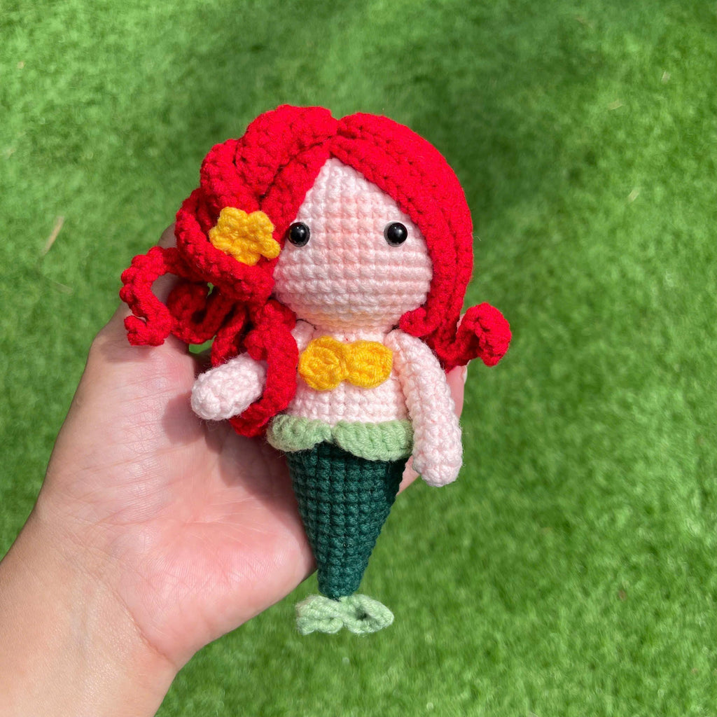 Handmade Crochet Ariel Princess Little Mermaid Keychain