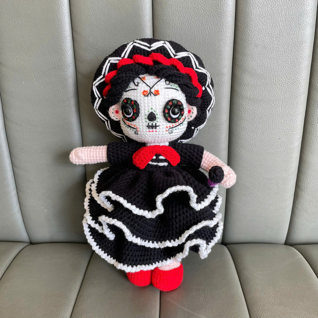 Handmade Crochet Halloween Mexican Singer Doll