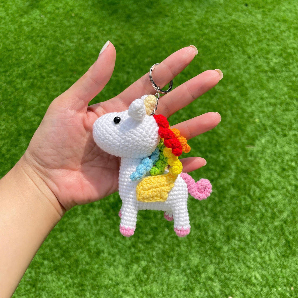 Handmade Crochet Unicorn Keychain