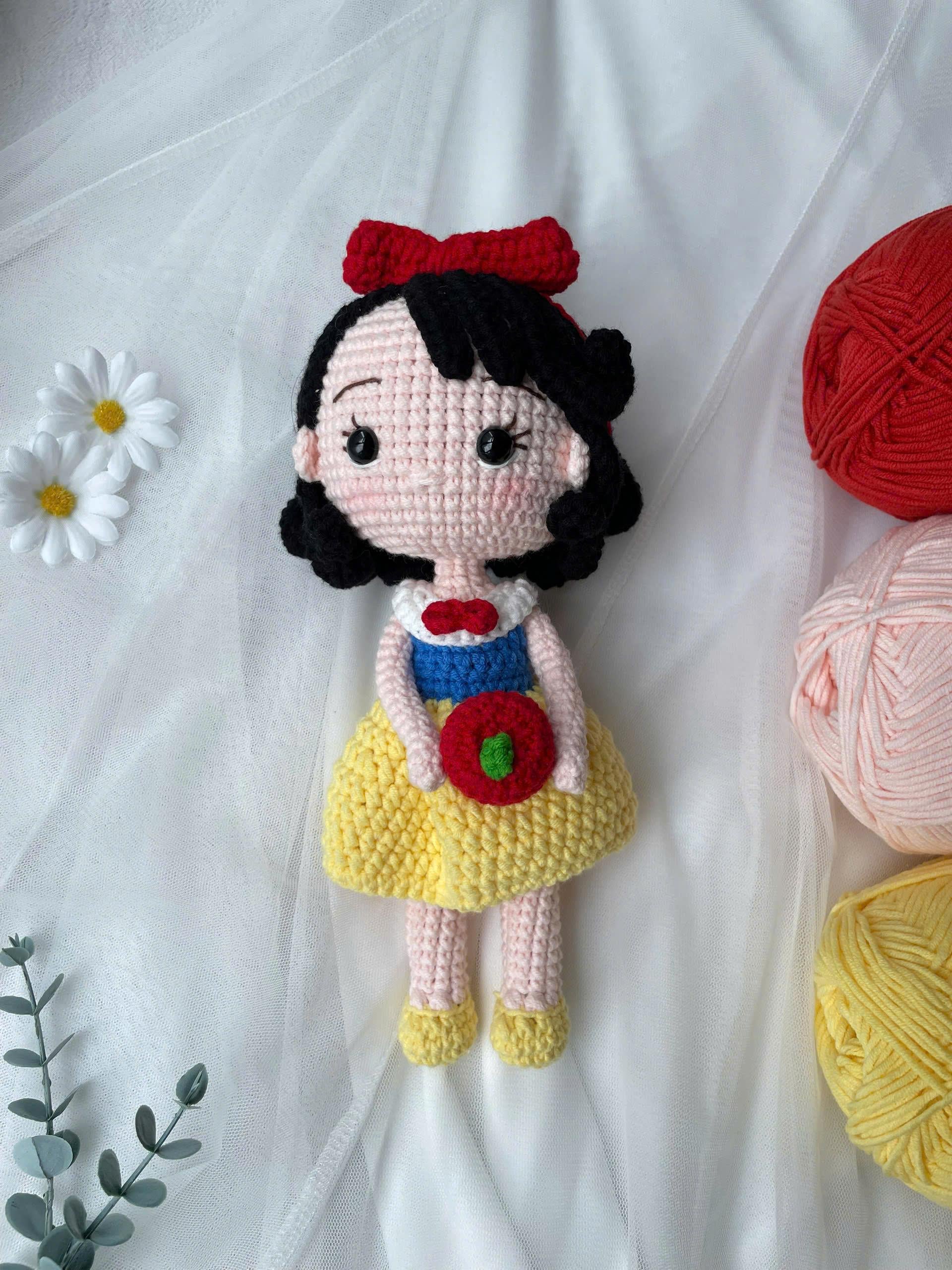 Handmade Crochet Snow White Princess Doll