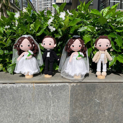 Handmade Crochet Wedding Couple - Bride and Groom Dolls