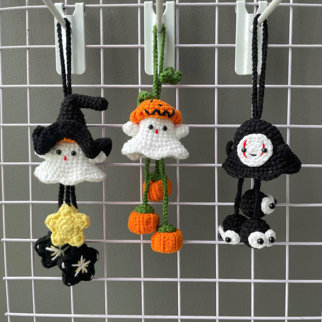 Handmade Crochet Spooky Halloween Car Hanging