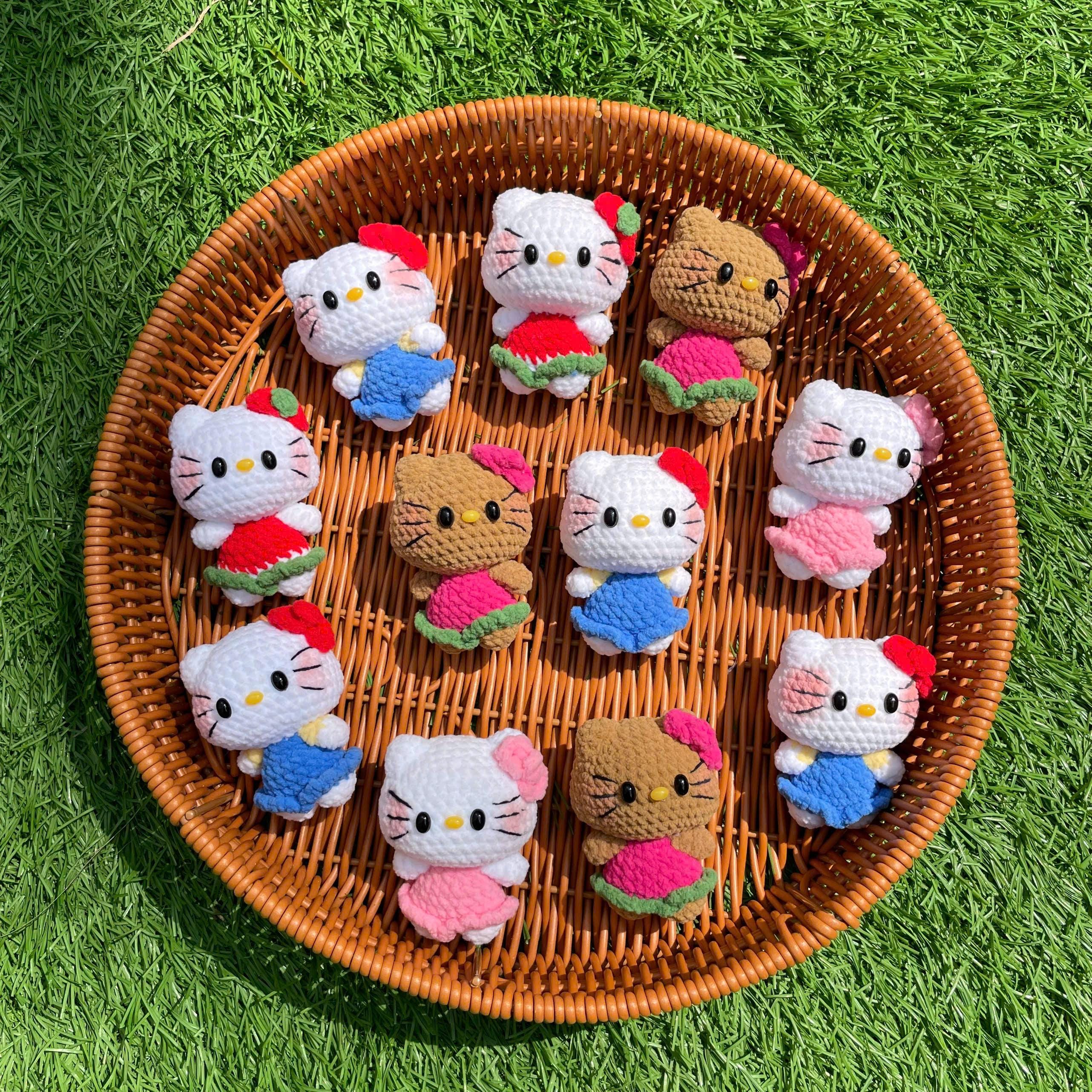 Handmade Crochet Hello Kitty Keychain