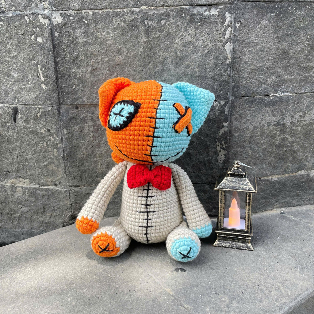 Handmade Crochet Spooky Halloween Cat Plush