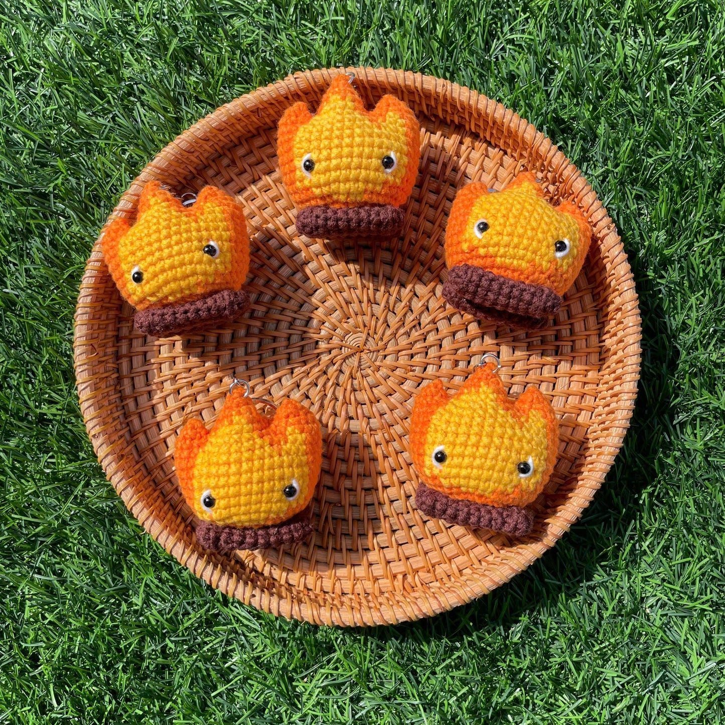 Handmade Crochet Ghibli Calcifer Keychain