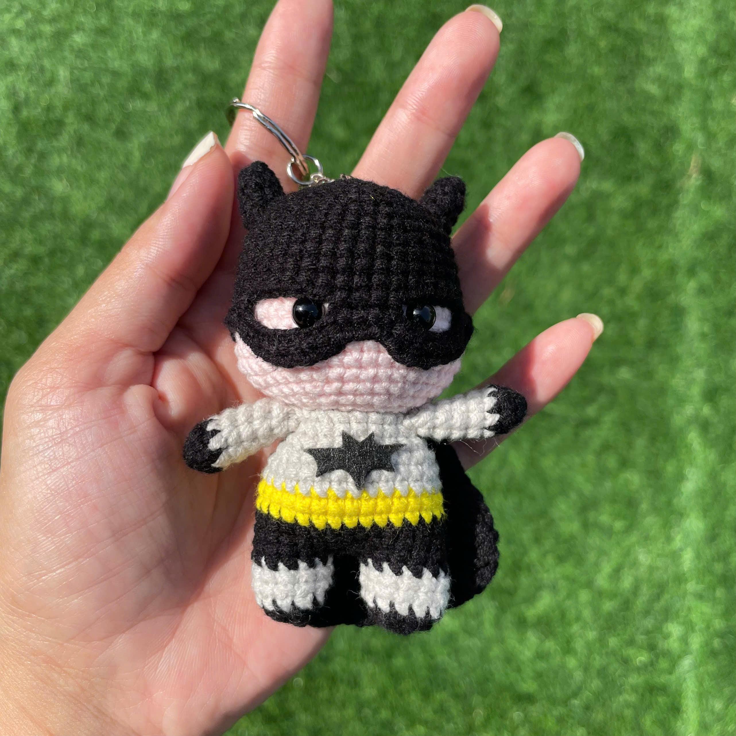 Handmade Crochet Batman Superhero Small Keychain