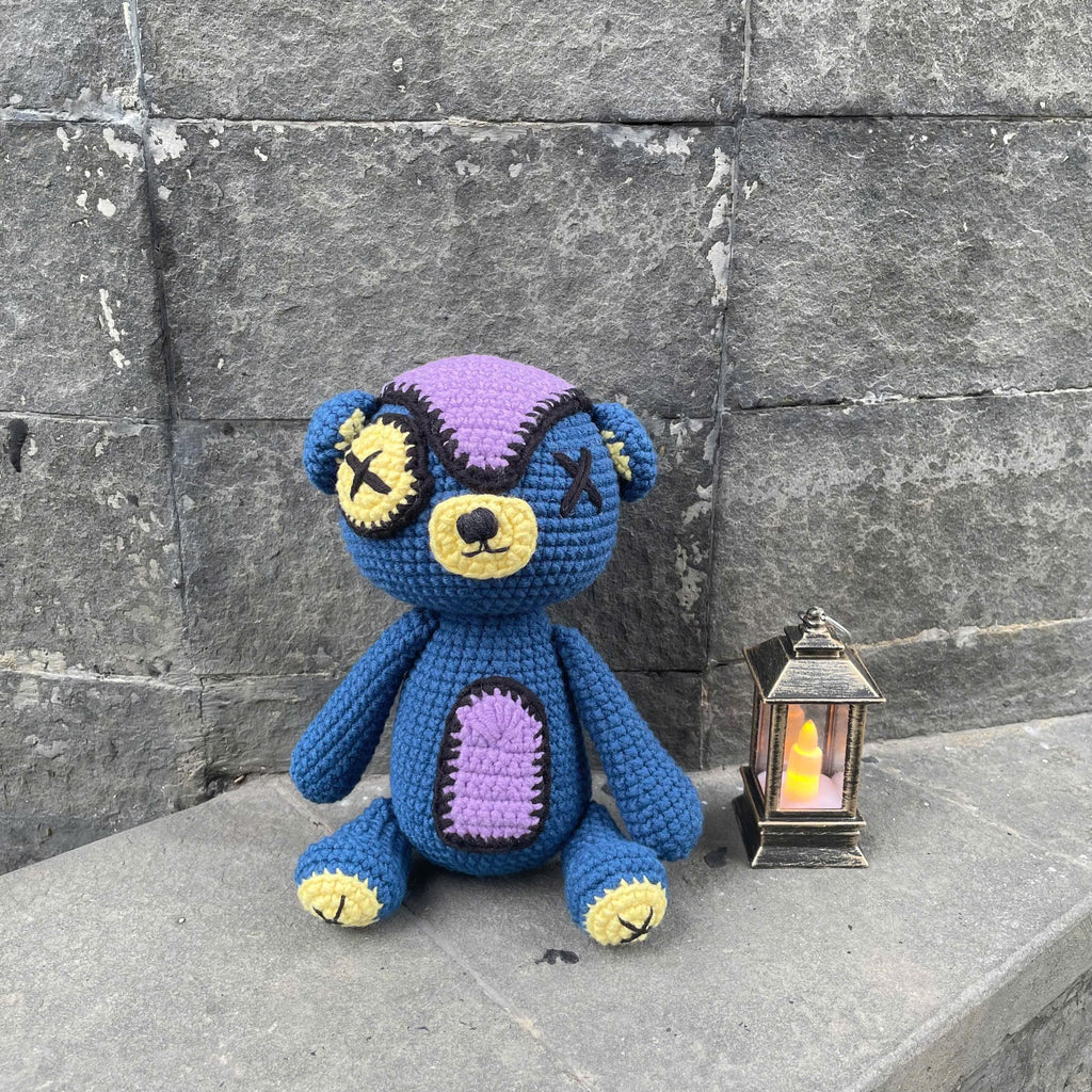 Handmade Crochet Halloween Creepy Bear Plush