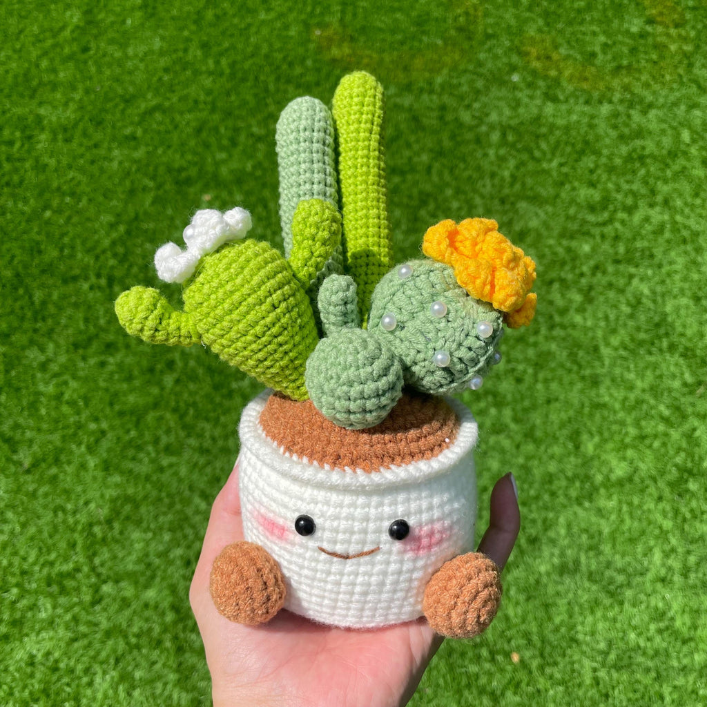 Handmade Crochet Cactus Flower Pot